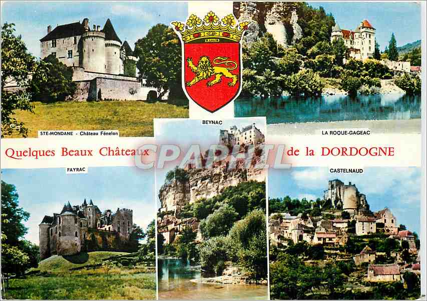 CPM Quelques Beaux Chateaux de la Dordogne Ste Mondane LA Roque Gageac Fayrac Castelnaud Lion