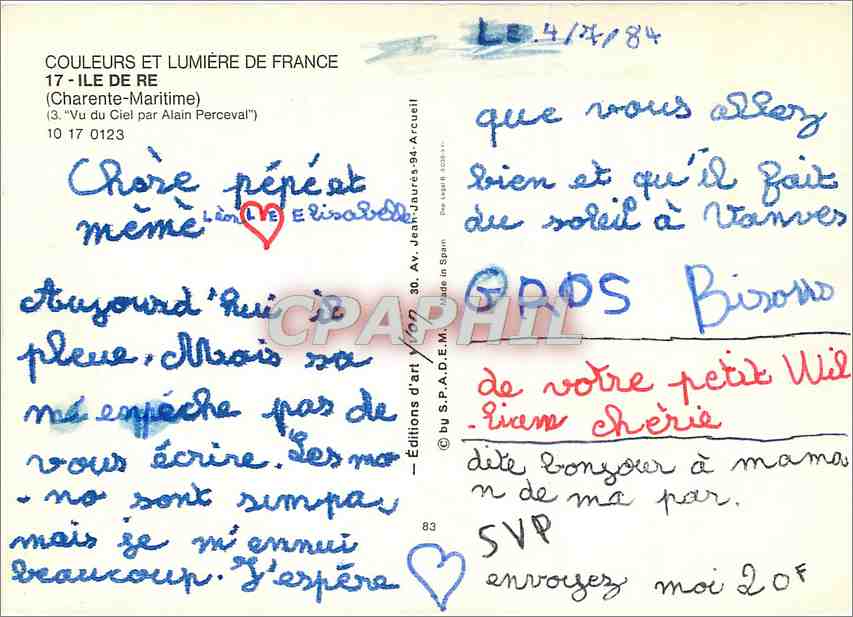 CPM Ile De Re  — Verso