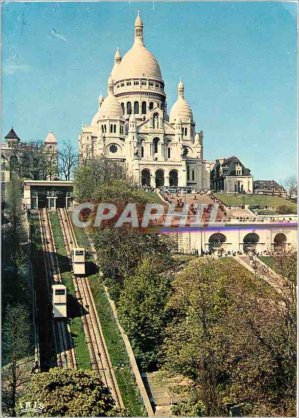 CPM Paris La Basilique du Sacre Coeur et le funiculaire 