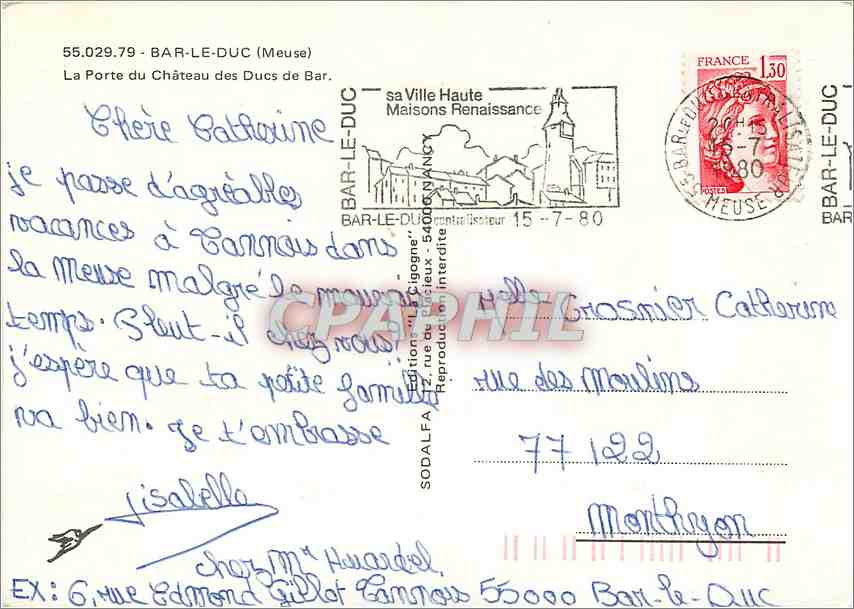 La Clogne — Porte du Château des Ducs de Bar — édition Sodalfa — Back