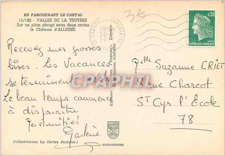 CPM Vallee de la Truyere  — Verso