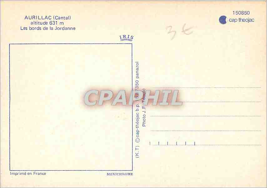 CPM Aurillac Cantal Les Bords de la Jordanne  — Rückseite