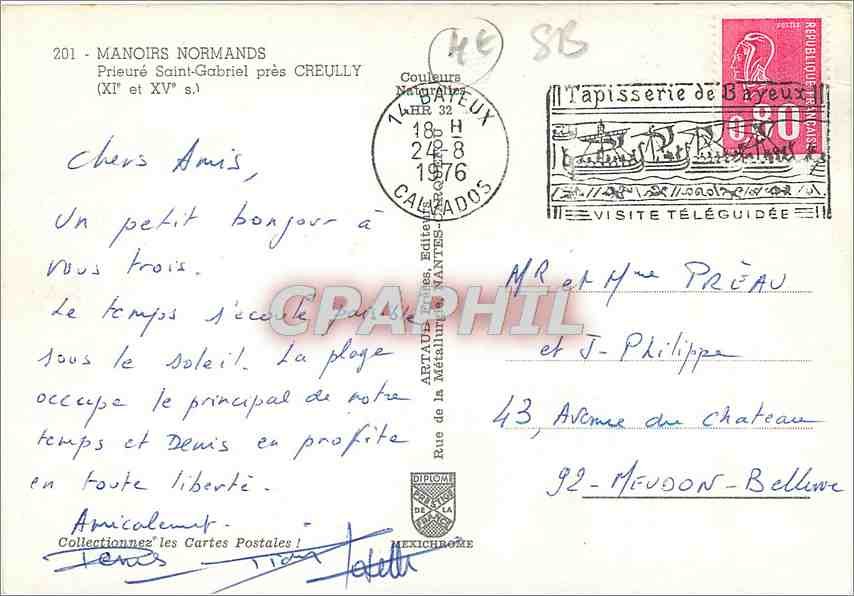 CPM Manoirs Normands Prieure Saint Gabriel pres Creully  — Rückseite