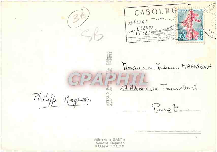 Cabourg — Théâtre et jardin — Éditions Gaby, Nantes — Verso