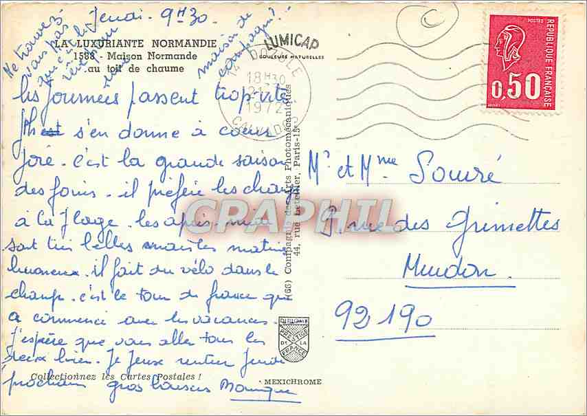 Maison Normande — au toit de chaume — IRIS — Verso