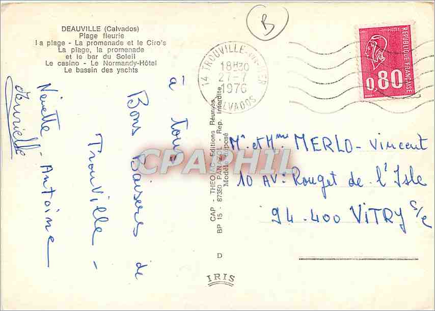 CPM Deauville Calvados Plage fleurie la plage  — Rückseite
