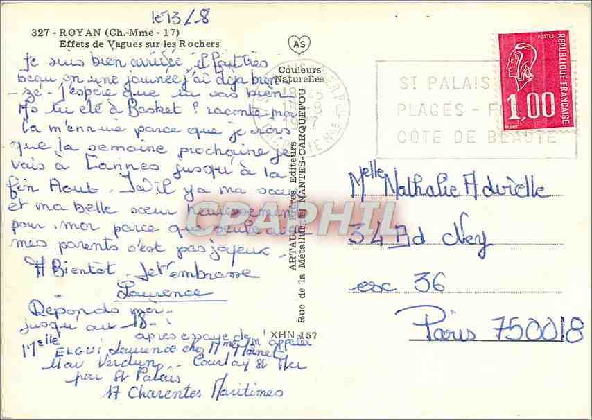 CPM Royan Ch Mme Effets de Vagues sur les Rochers  — Back