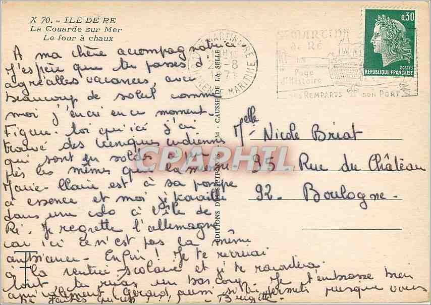 Ile de Ré - La Couarde-sur-Mer — Le four à chaux — Éditions des Petites Cartes — Rückseite