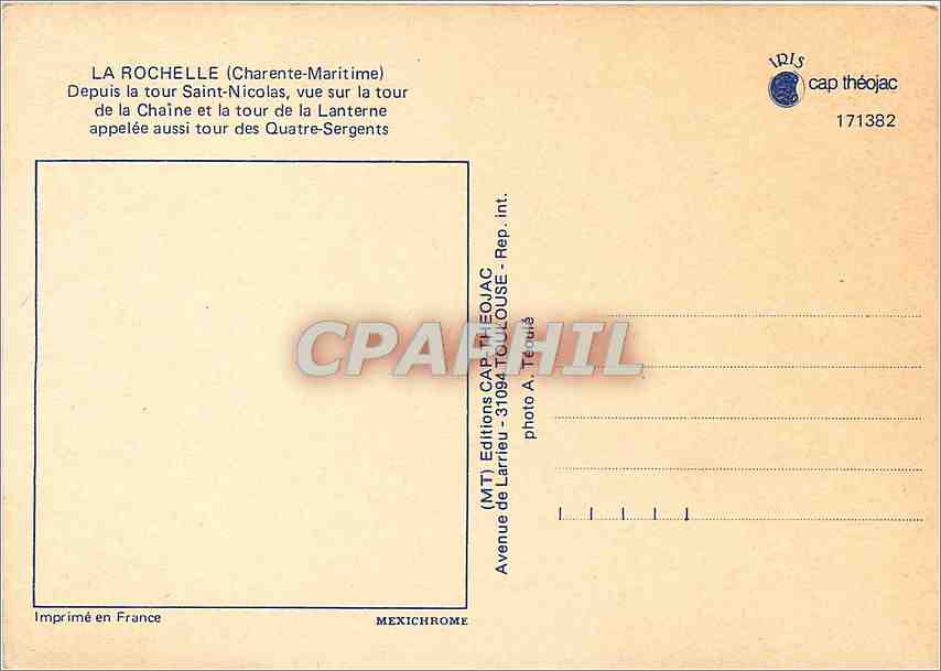 CPM La Rochelle Charente Maritimes Depuis la tour Saint Nicolas  — Rückseite