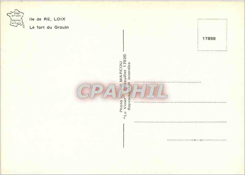 CPM Ile de Re Loix Le fort du Grouin  — Rückseite