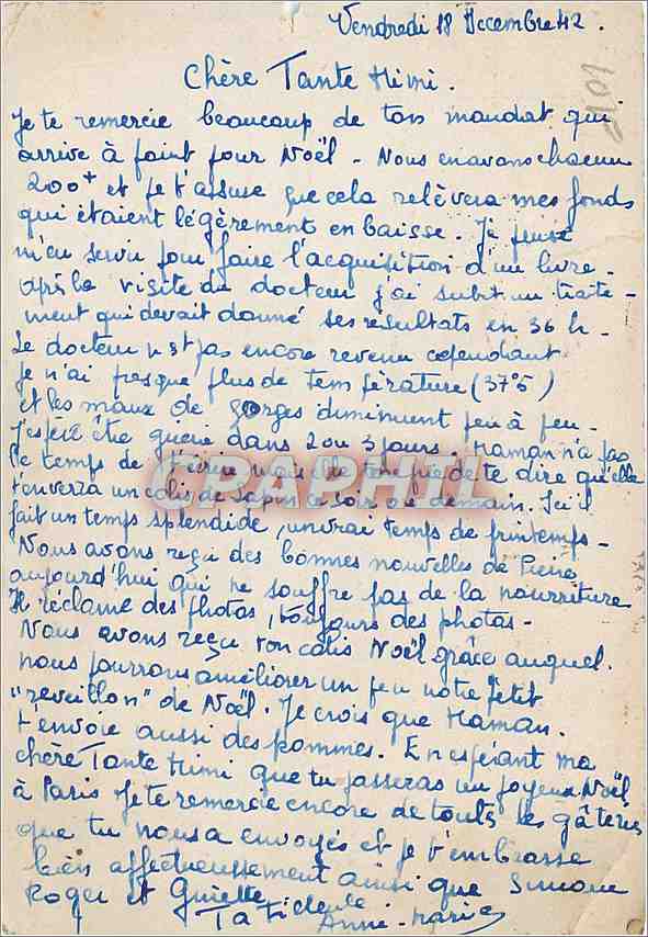 Entier Postal Petain 1f20 Clermont Ferrand 1942 pour Timal Rue de la Convention Paris — Rückseite