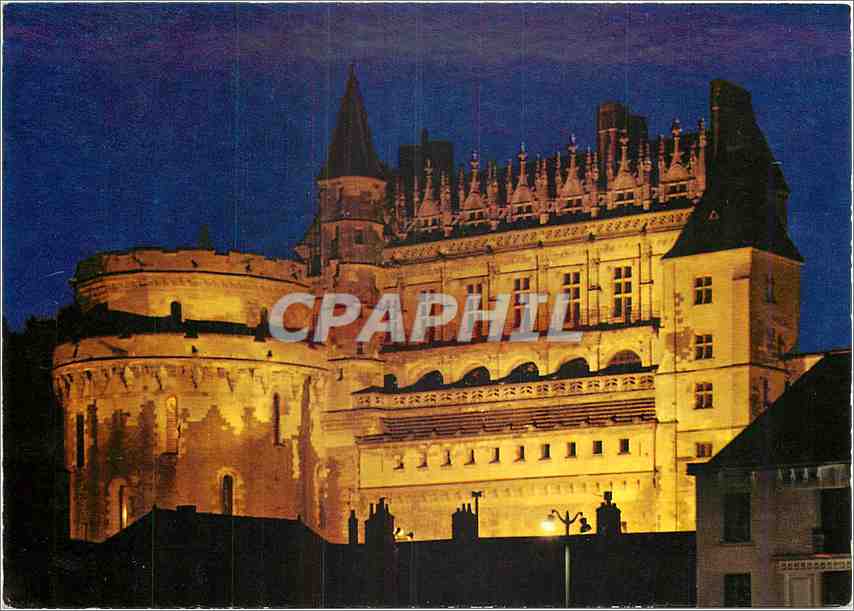 CPM Amboise Indre et Loire Le Chateau royal illumine 