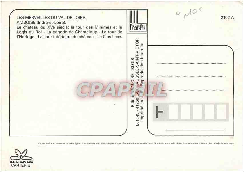 CPM Amboise Indre et Loire Le Chateau du XV  — Rückseite