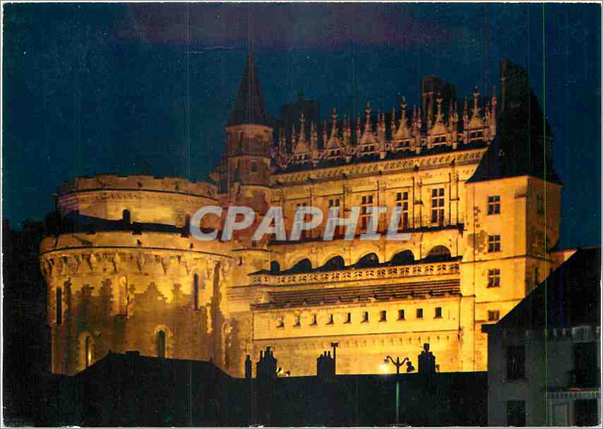 CPM Amboise Indre Loire Le Chateau royal illumine 