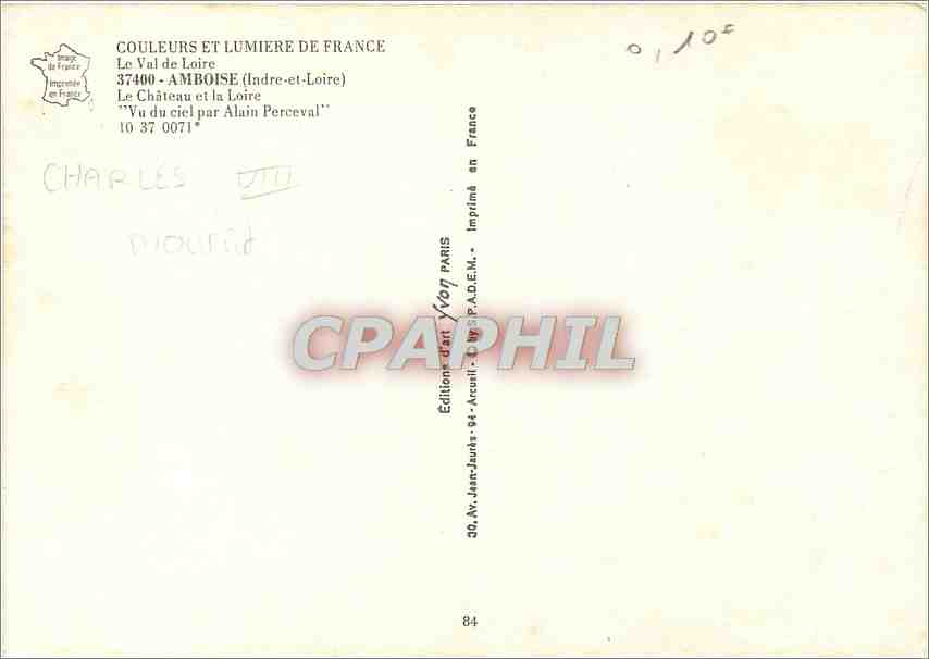 CPM Amboise Indre et Loire Le Chateau et la Loire  — Rückseite