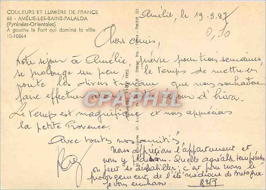 CPM Amelie les Bains Palalda Pyrenees Orientales  — Rückseite