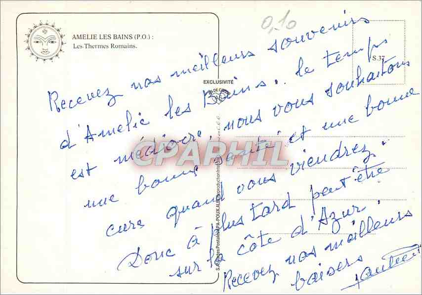 CPM Amelie les Bains Les Thermes Romains  — Verso