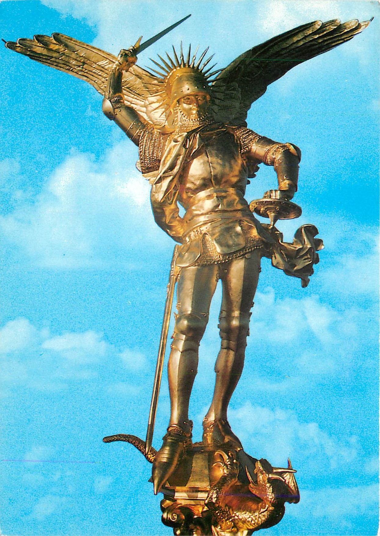 CPM Le Mont Saint Michel Manche Statue de l'Archange Saint Michel par Fremiet 