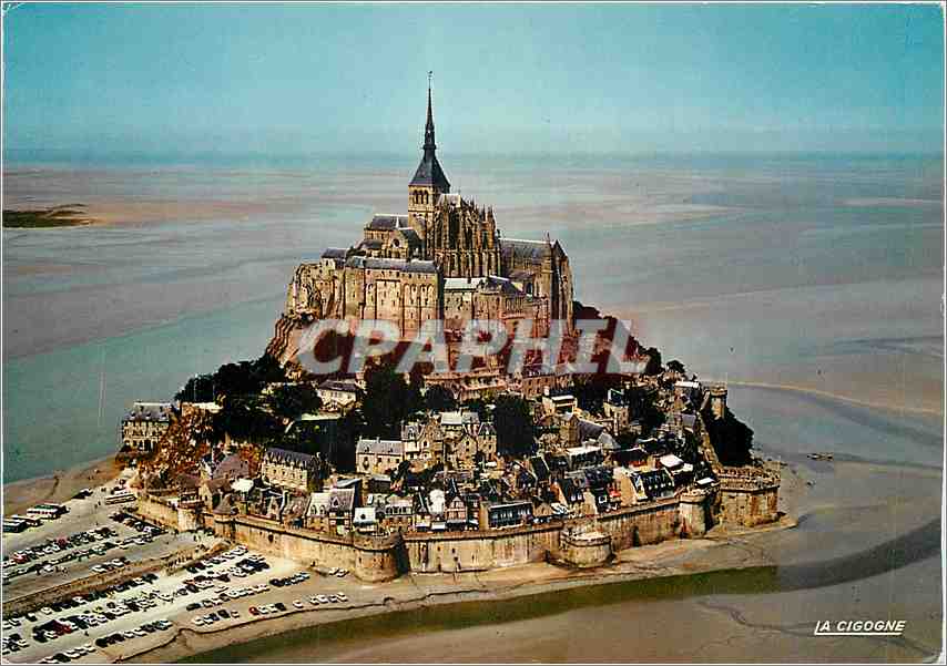 CPM Le Mont Saint Michel Manche Vue d'avion 
