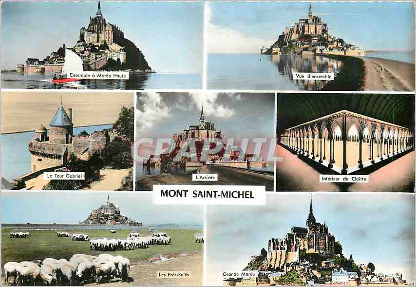 CPM Mont Saint Michel Ensemble a Maree haute Vue d'ensemble La Tour Gabriel L'Arrivee 