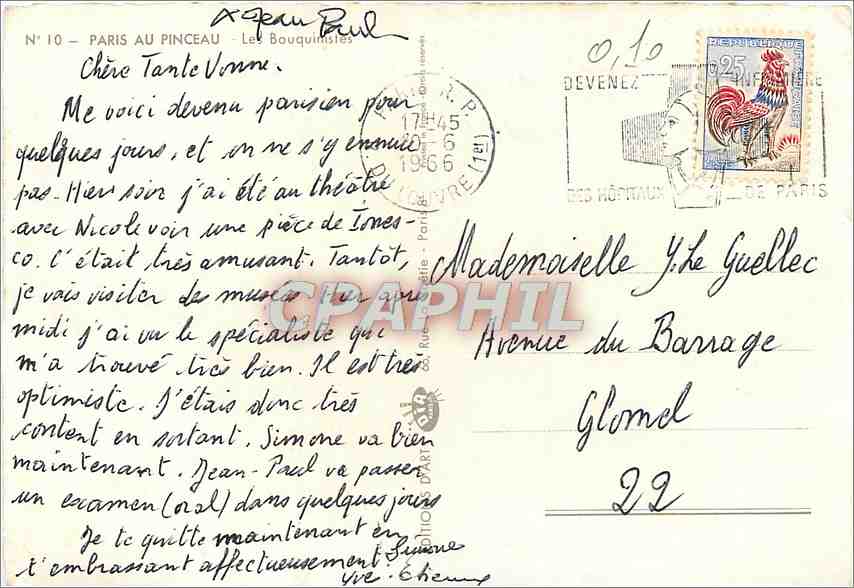 CPM Paris au Pinceau Les Bouquinistes Notre Dame — Rückseite