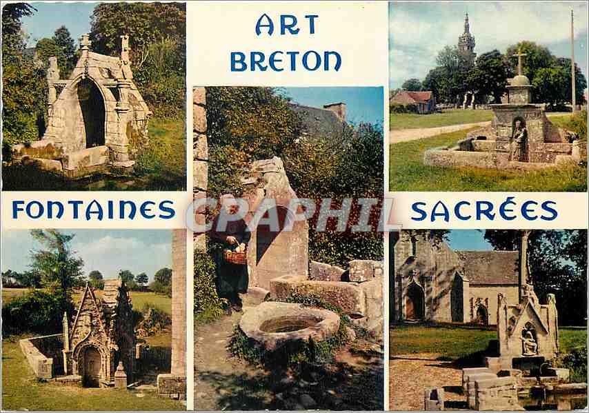 CPM Fontaines Sacrees de Bretagne Saint Venec Berven Le Drennec Saint Tugen Saint Nicodeme 