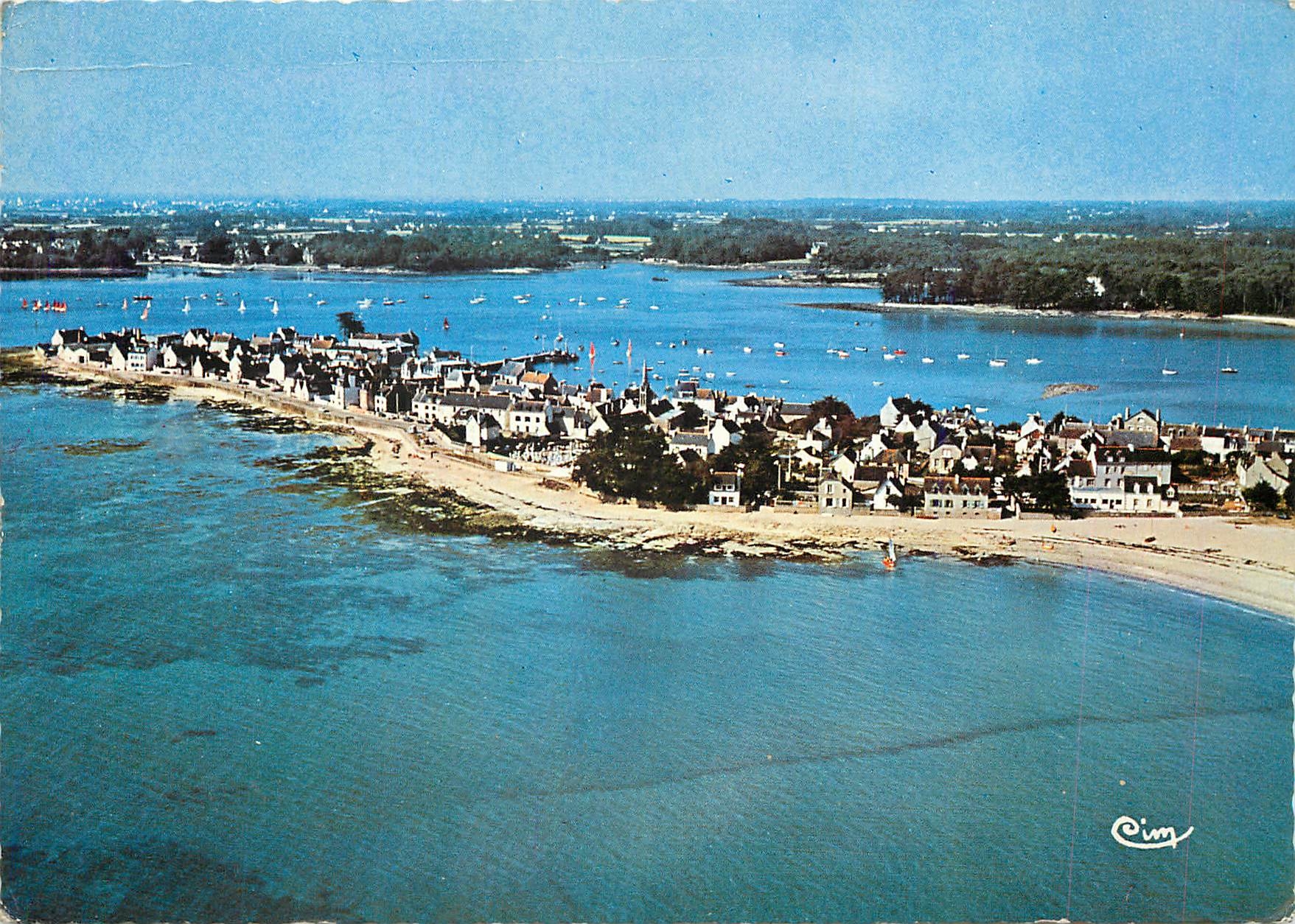 CPM Ile Tudy Finistere Vue generale aerienne Boulevard de l'Ocean 