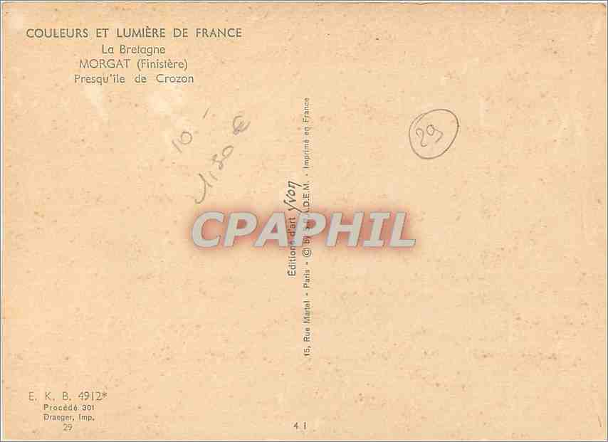 CPM La Bretagne Morgat Finistere Presqu'ile de Crozon  — Back