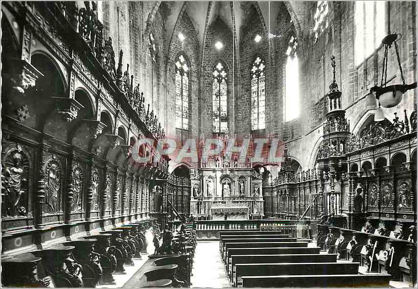 CPM St Bertrand de Comminges Hte Garonne Choeur de la Cathedrale Les stalles et le maitre autel 