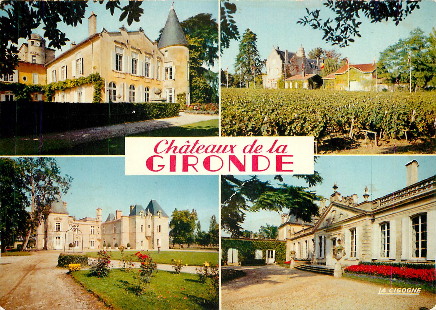 CPM Chateaux en Gironde Chateau Lafite Chateau d'Issan Chateau de Beychevelle Chateau Lascombe 