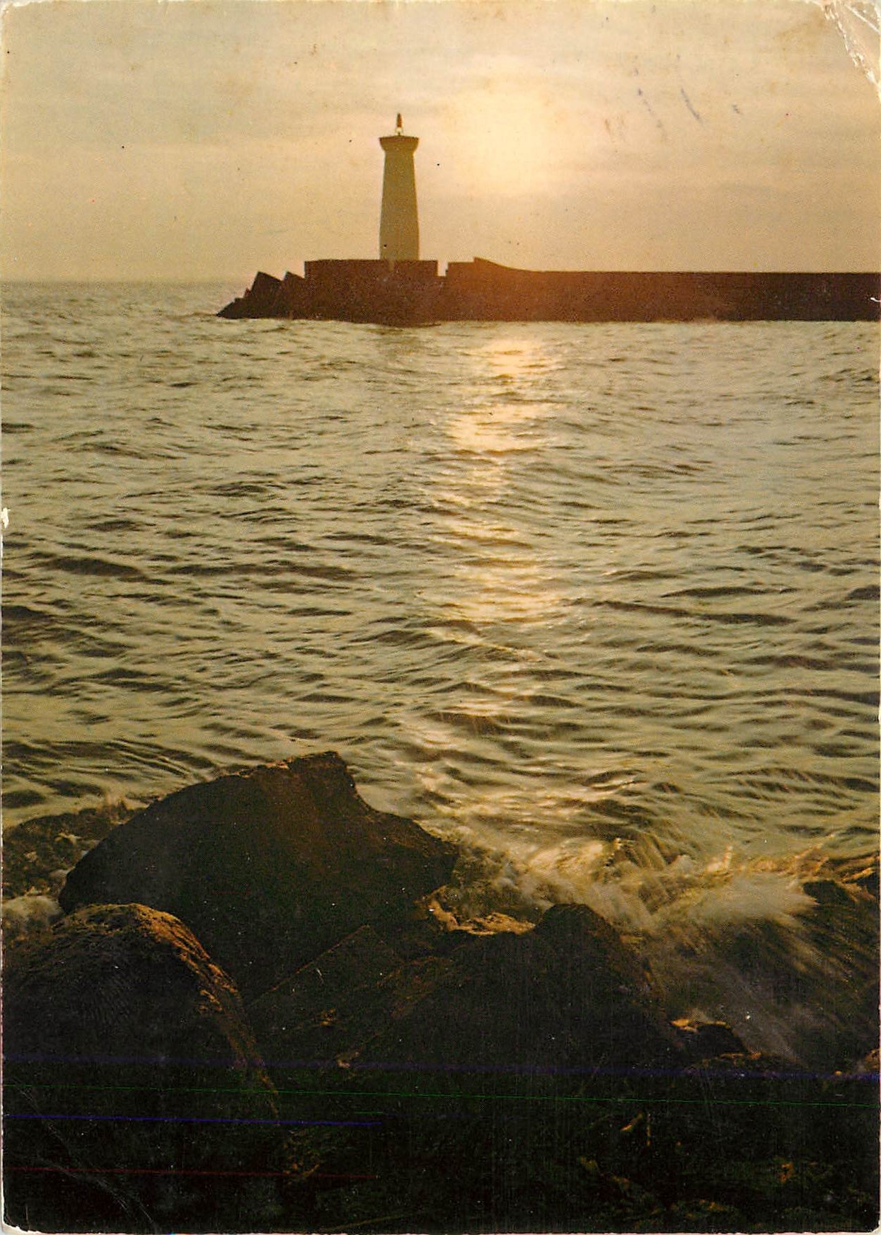 CPM Le Grau d'Agde Herault Coucher de soleil sur le Phare a l'embrouchure de l'Herault 