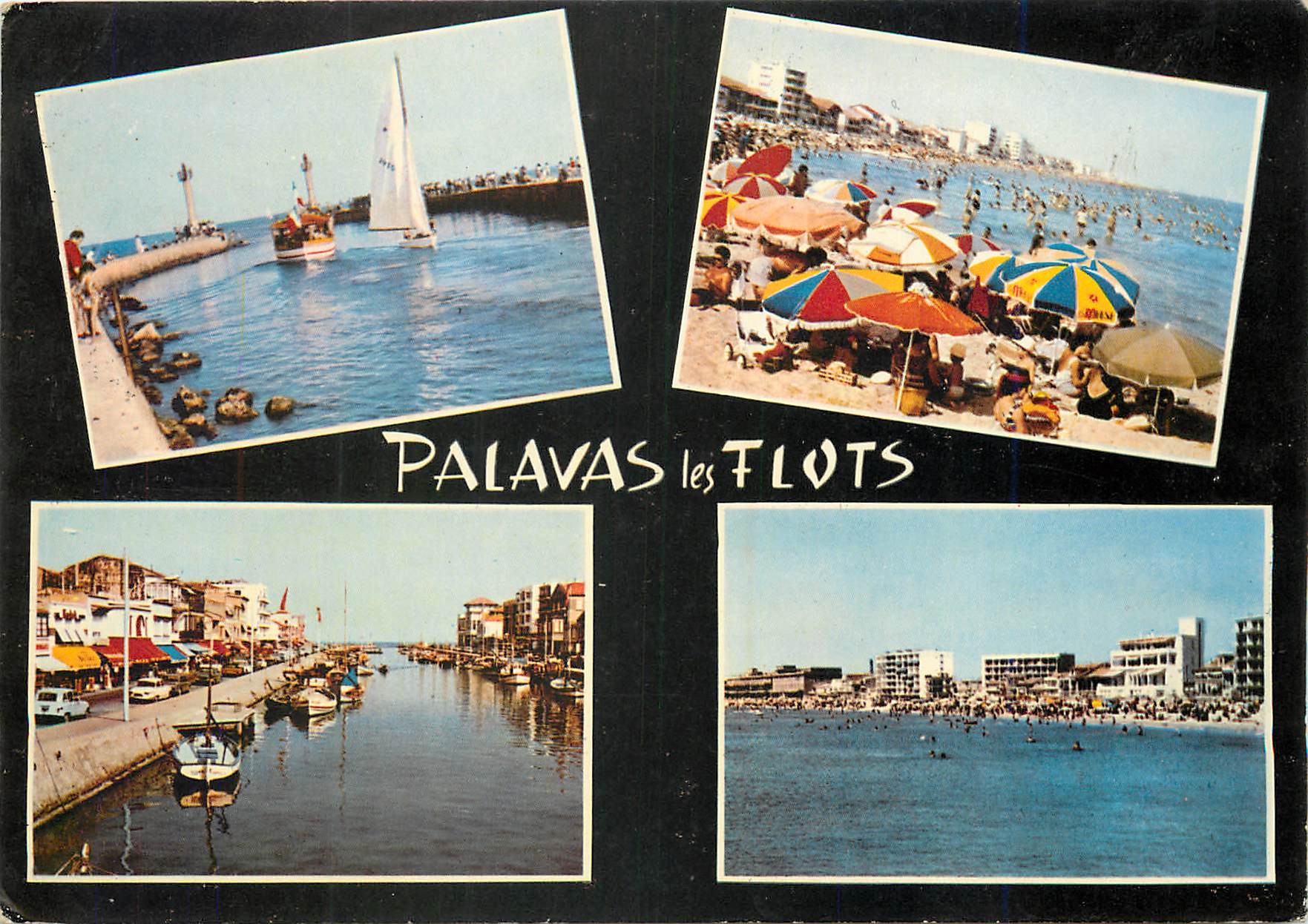 CPM Palavas les Flots Herault Le Canal et le Port Plage Rive droite 