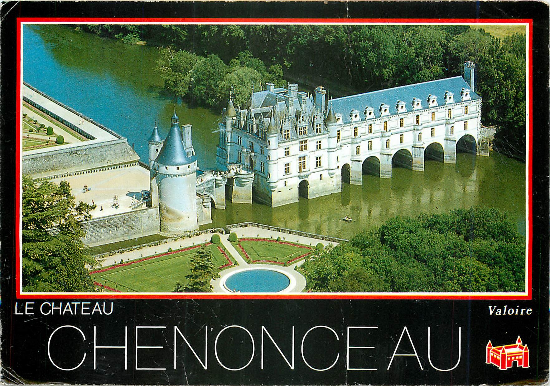 CPM Chenonceaux Indre et Loire Vue aerienne du chateau sur le Cher 