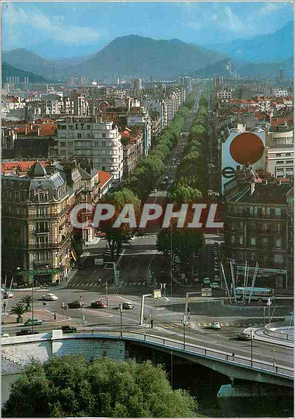 CPM Grenoble Place de la Bastille et cours Jean Jaures 