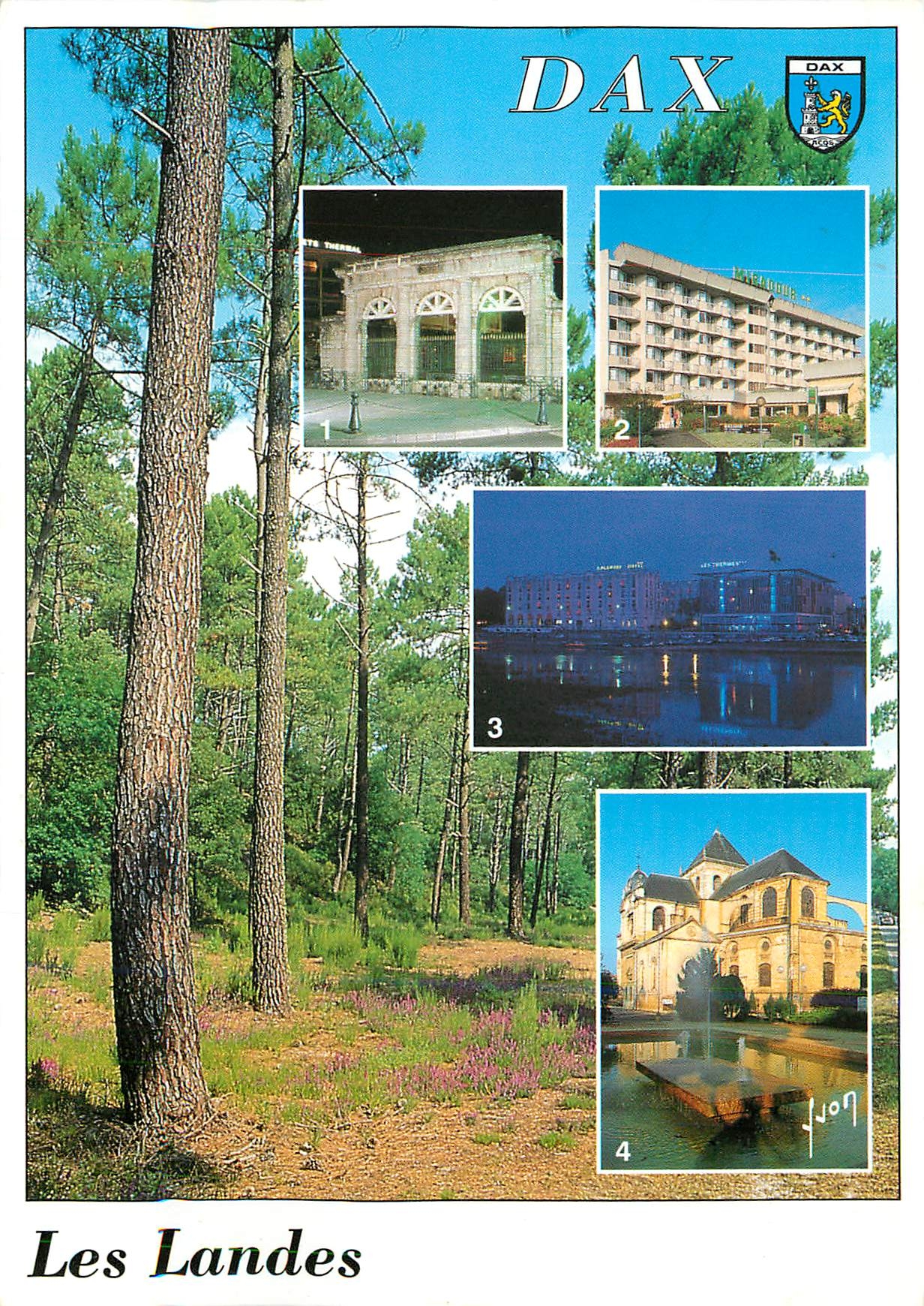 CPM Dax Landes Station thermale En parcourant Dax La fontaine chaude L'hotel Le Miradour 