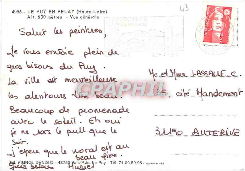 CPM Le Puy en Velay Haute Loire Vue generale  — Rückseite