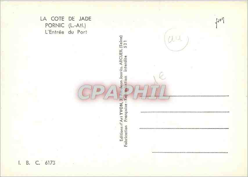 CPM Pornic L Atl L'Entree du Port  — Rückseite