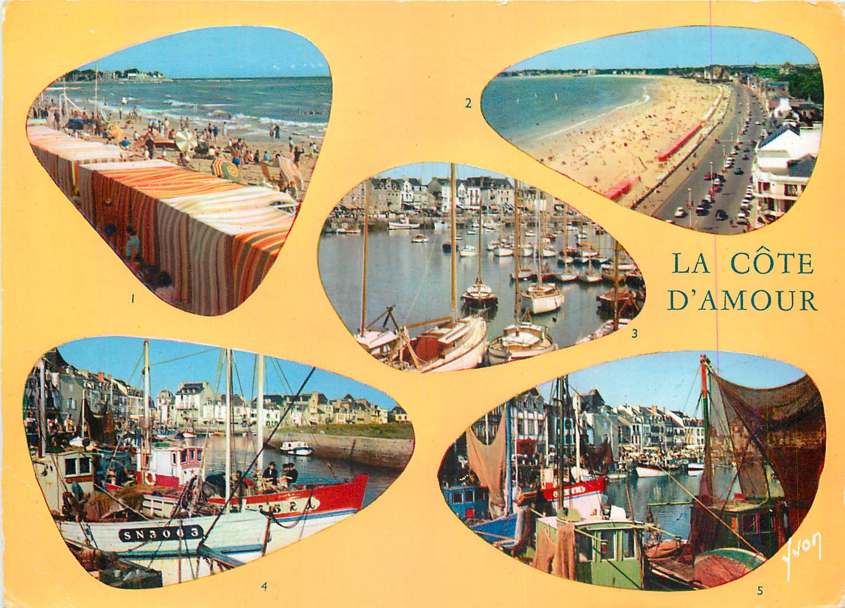CPM La Cote d'Amour Loire Atlantique La Plage de Pornichet La Plage de la Baule Le Pouliguen 