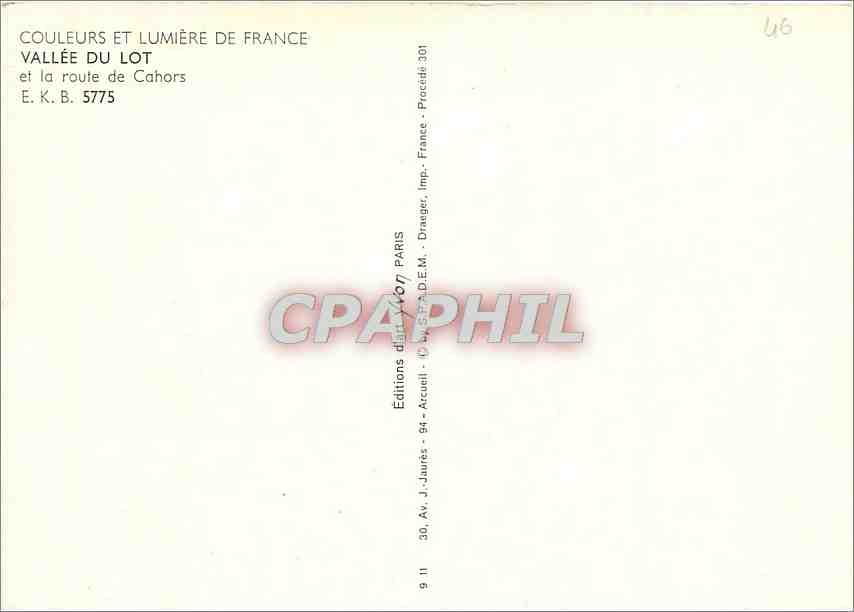 CPM Vallee du Lot et la route de Cahors  — Rückseite