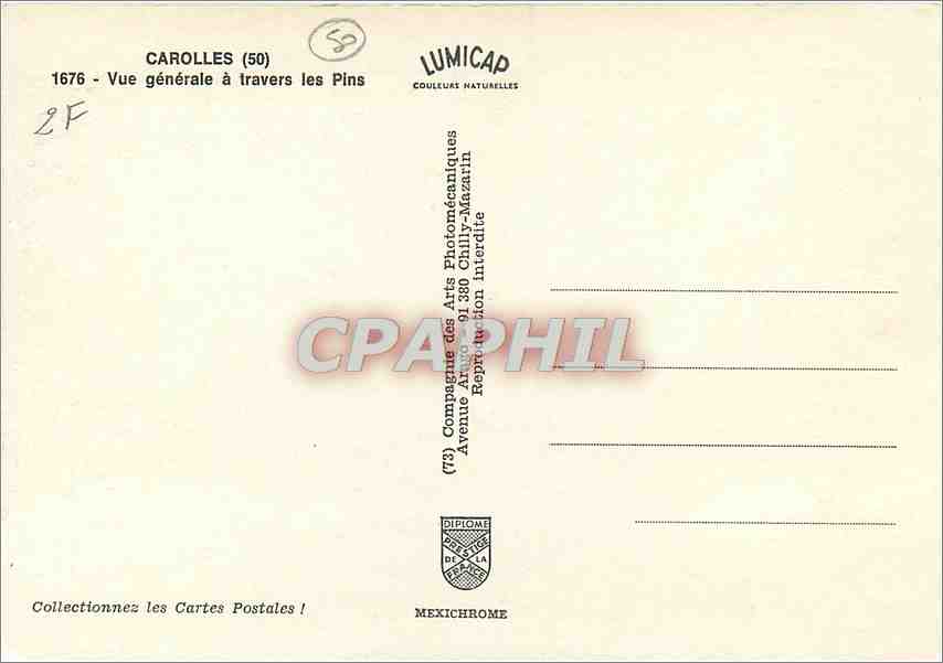 CPM Carolles Vue generale a travers les Pins  — Rückseite