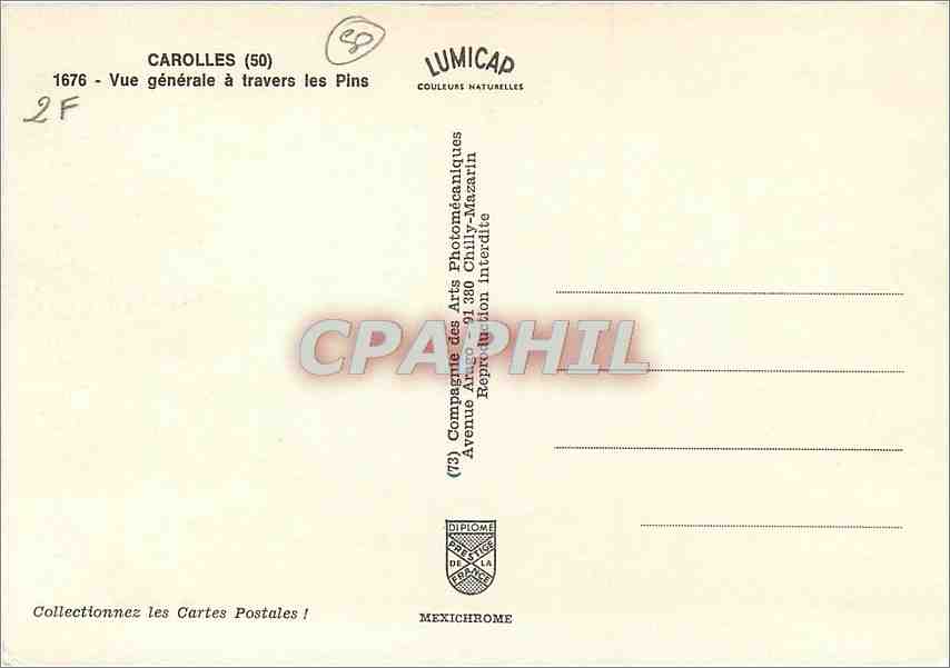 CPM Carolles Vue generale a travers les Pins  — Rückseite