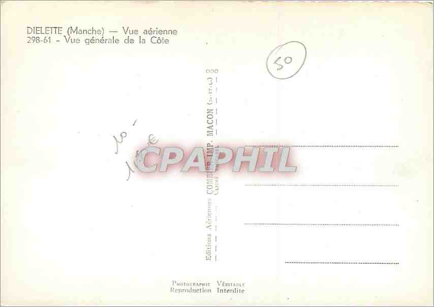 Dielette (Manche) — Vue aérienne — Éditions Aériennes Comédia — Rückseite