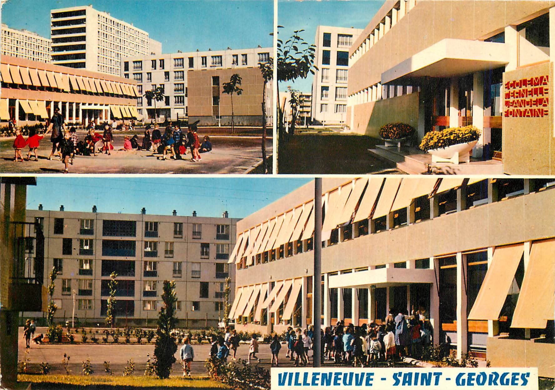 CPM Villeneuve Saint Georges Val de Marne A la residence les graviers l'ecole maternelle Jean de la 