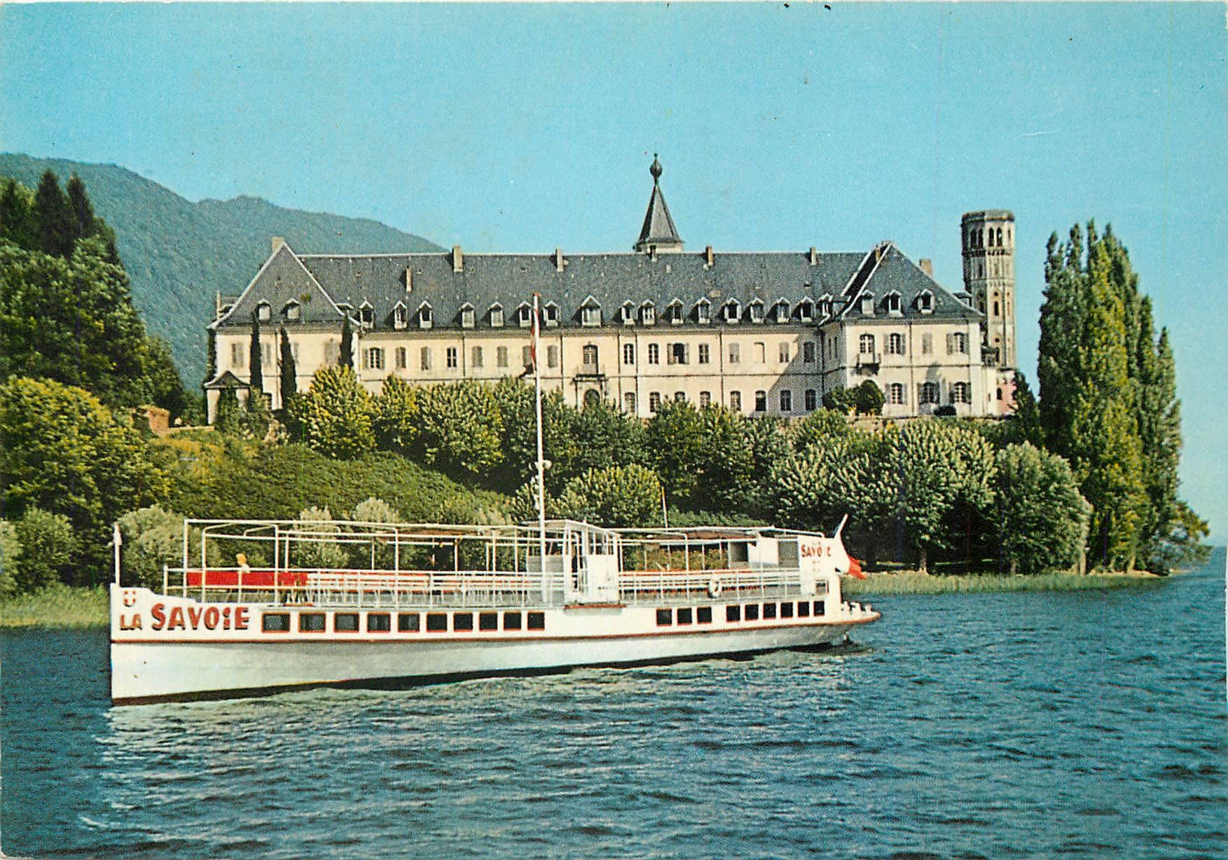 CPM Lac du Bourget Savoie Le Savoie devant l'abbaye d'Hautecombe Bateau