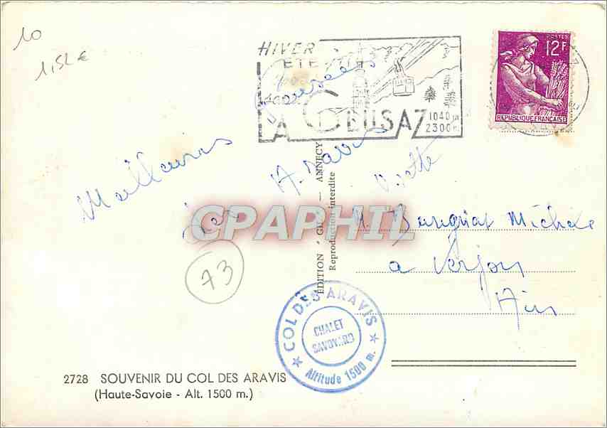 Col des Aravis — Vue panoramique et restaurant Le Chalet Savoyard — Édition Aravis — Reverso