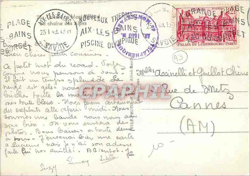 CPM La Chaine des Alpes  — Rückseite