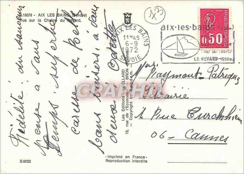 CPM Aix les Bains et la montagne du Revard  — Verso