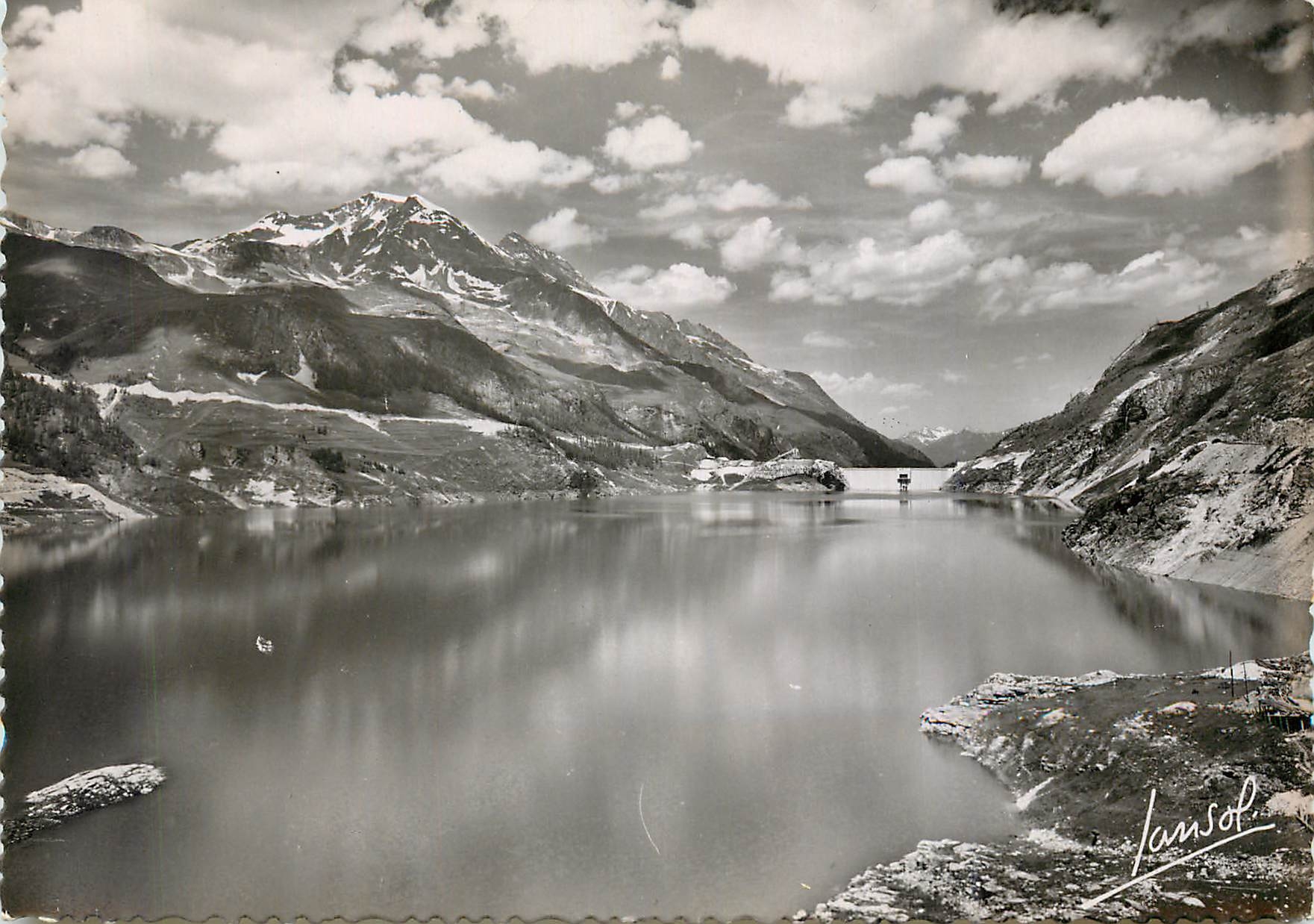 CPM Tignes Le Barrage le lac le Dome de la Sache et le Mont Pourri 