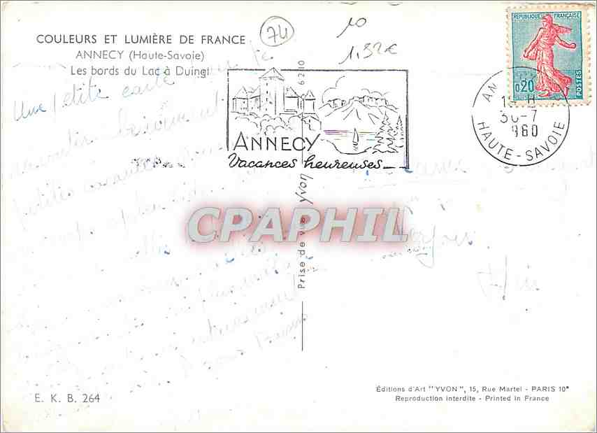 CPM Annecy Haute Savoie Les bords du Lac a Duingt  — Rückseite