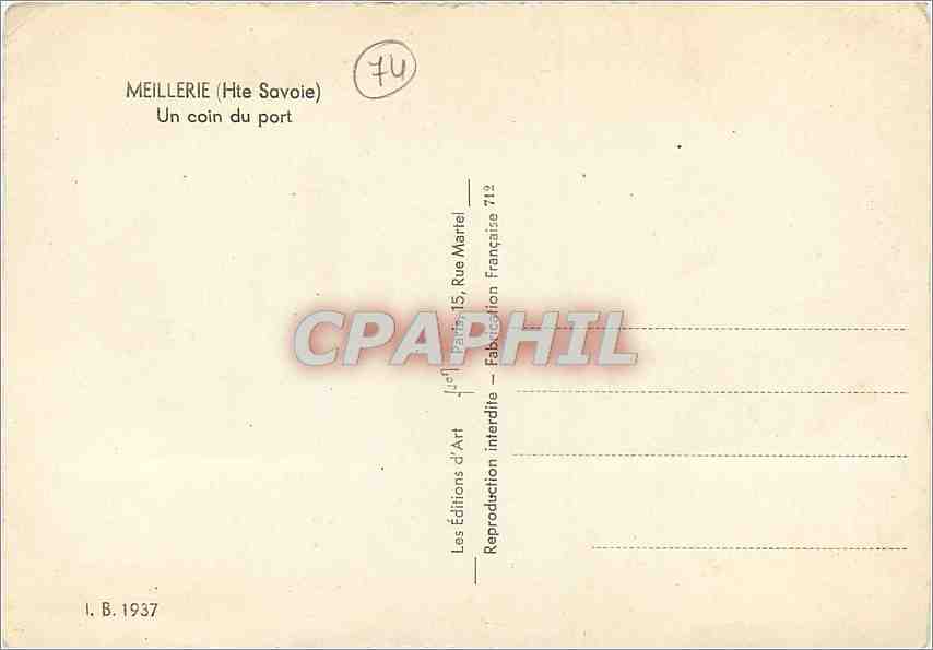 CPM Meillerie Hte Savoie Un coin du port  — Rückseite
